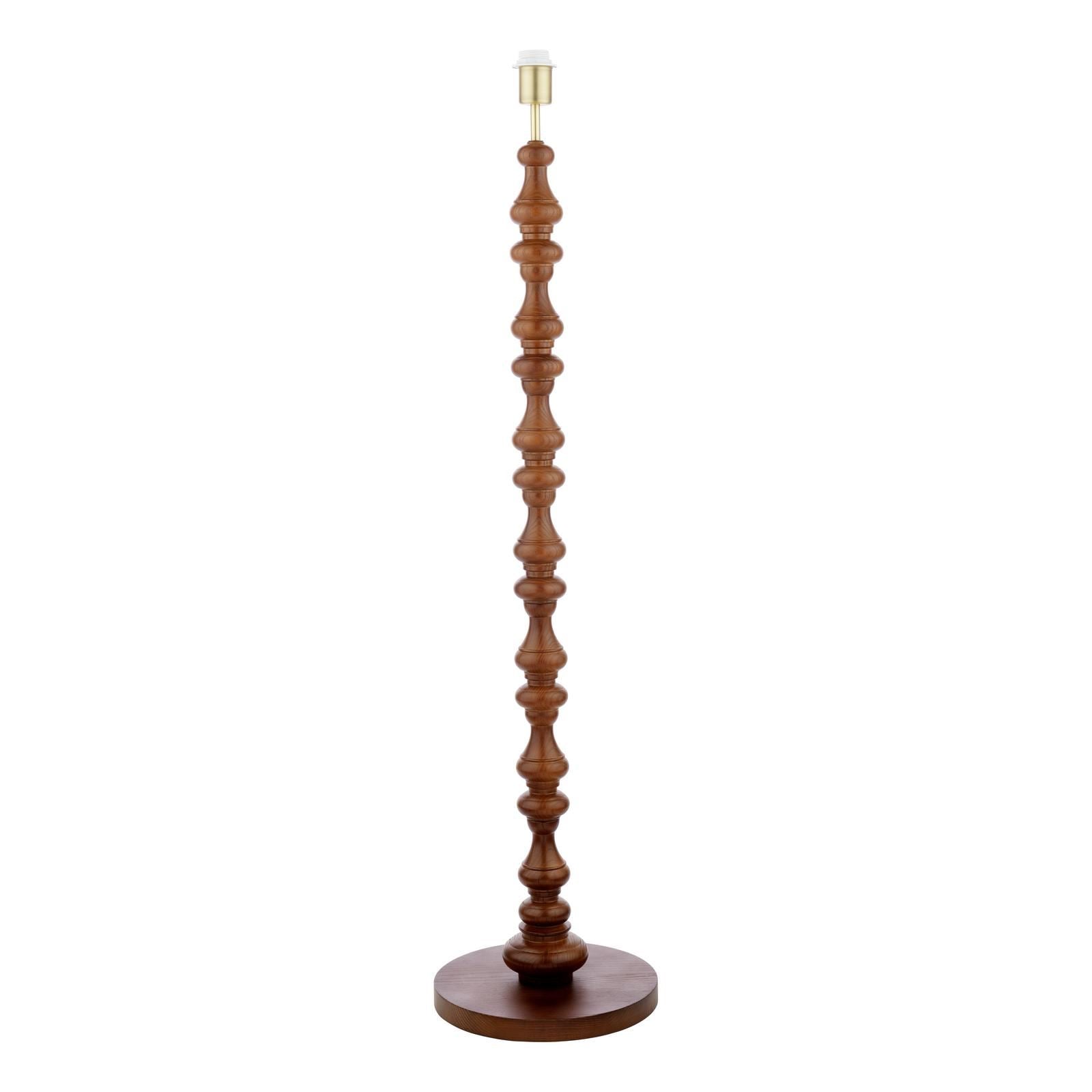 Laura Ashley Millbrook Floor Lamp Dark Wood and Industrial Brass Base Only LA3756744-Q