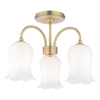 Laura Ashley Lidsell 3 Light Semi-Flush Matt Antique Brass and Opal Glass LA3756648-Q