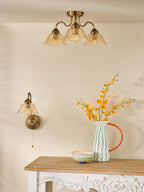 Erika 3 Light Semi-Flush Antique Bronze and Amber Glass ERI5363
