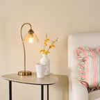 Erika Table Lamp Antique Bronze and Amber Glass ERI4263