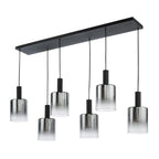 Savannah 6 Light Bar Pendant Matt Black and Smoked Glass SAV0622