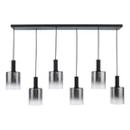 Savannah 6 Light Bar Pendant Matt Black and Smoked Glass SAV0622