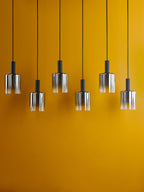 Savannah 6 Light Bar Pendant Matt Black and Smoked Glass SAV0622