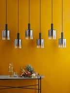 Savannah 6 Light Bar Pendant Matt Black and Smoked Glass SAV0622
