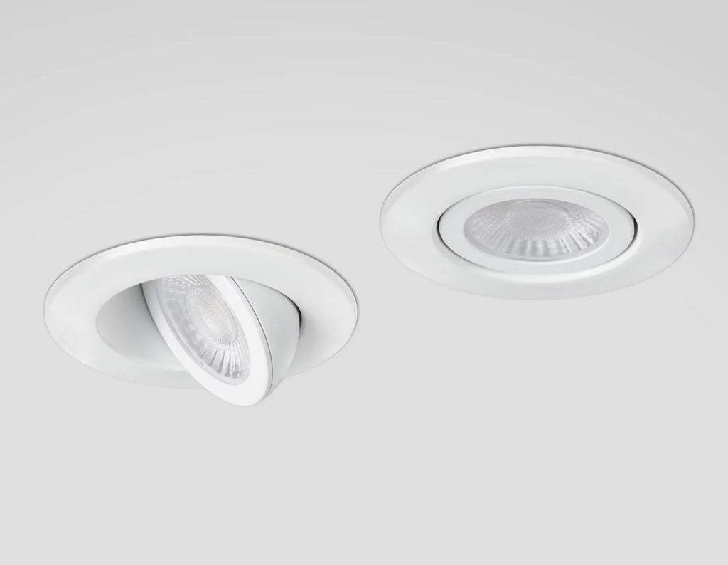 Oslo Dimmable Colour Changing Tilted LED Downlight In White
