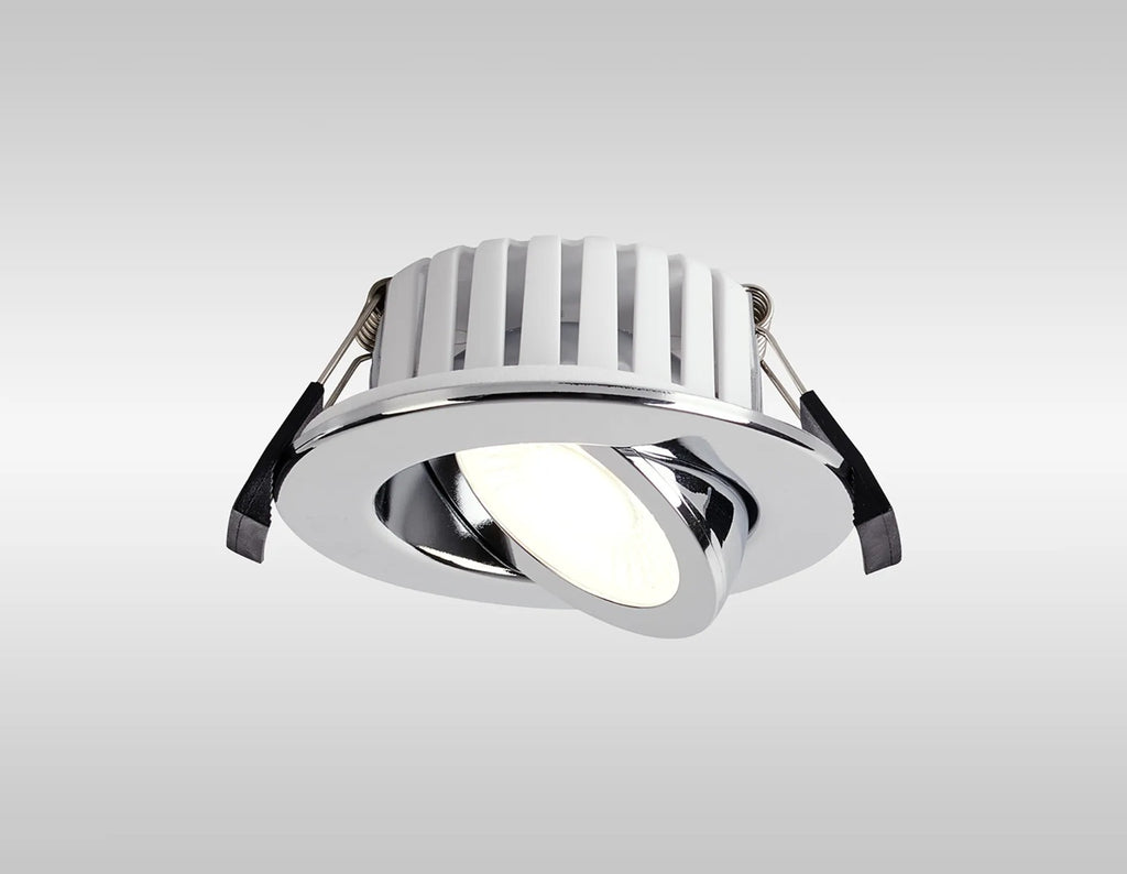 Oslo Dimmable Colour Changing Tilted LED Downlight In Chrome
