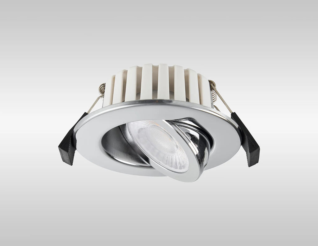 Oslo Dimmable Colour Changing Tilted LED Downlight In Chrome
