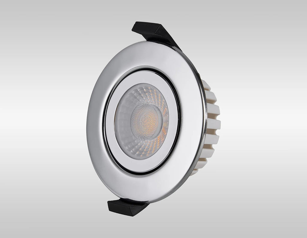 Oslo Dimmable Colour Changing Tilted LED Downlight In Chrome
