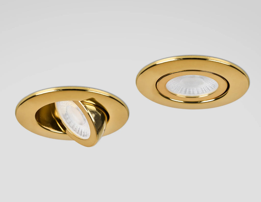 Oslo Dimmable Colour Changing Tilted LED Downlight In Brass