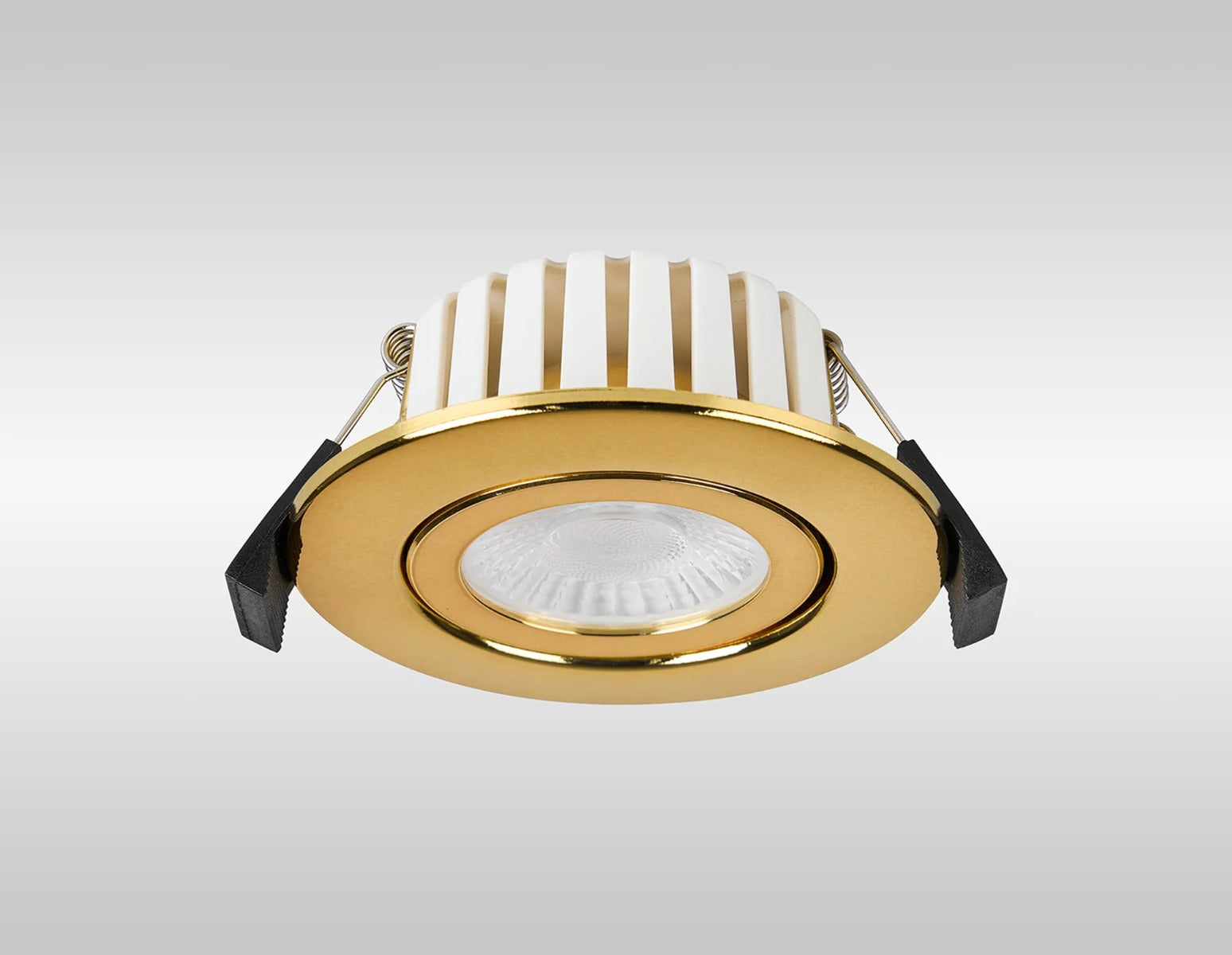 Oslo Dimmable Colour Changing Tilted LED Downlight In Brass