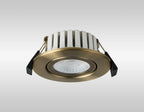 Dimmable Colour Changing Tilted LED Downlight In Antique Brass Finish IP65