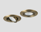 Dimmable Colour Changing Tilted LED Downlight In Antique Brass Finish IP65