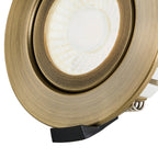 Dimmable Colour Changing Tilted LED Downlight In Antique Brass Finish IP65