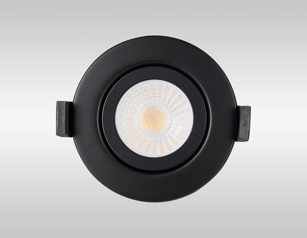 Oslo Dimmable Colour Changing Tilted LED Downlight In Black