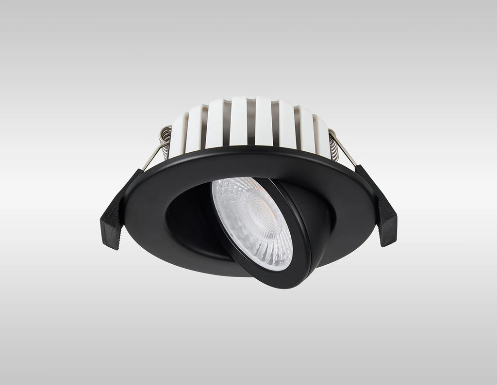 Oslo Dimmable Colour Changing Tilted LED Downlight In Black