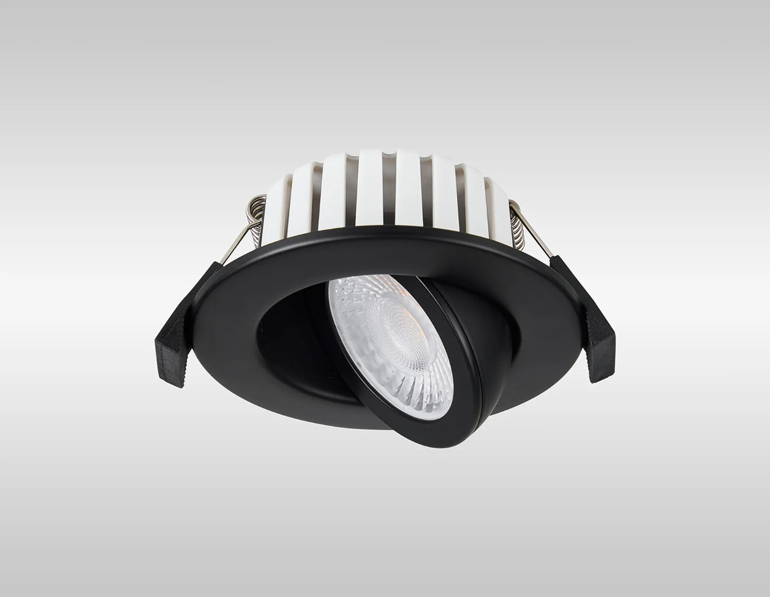 Oslo Dimmable Colour Changing Tilted LED Downlight In Black