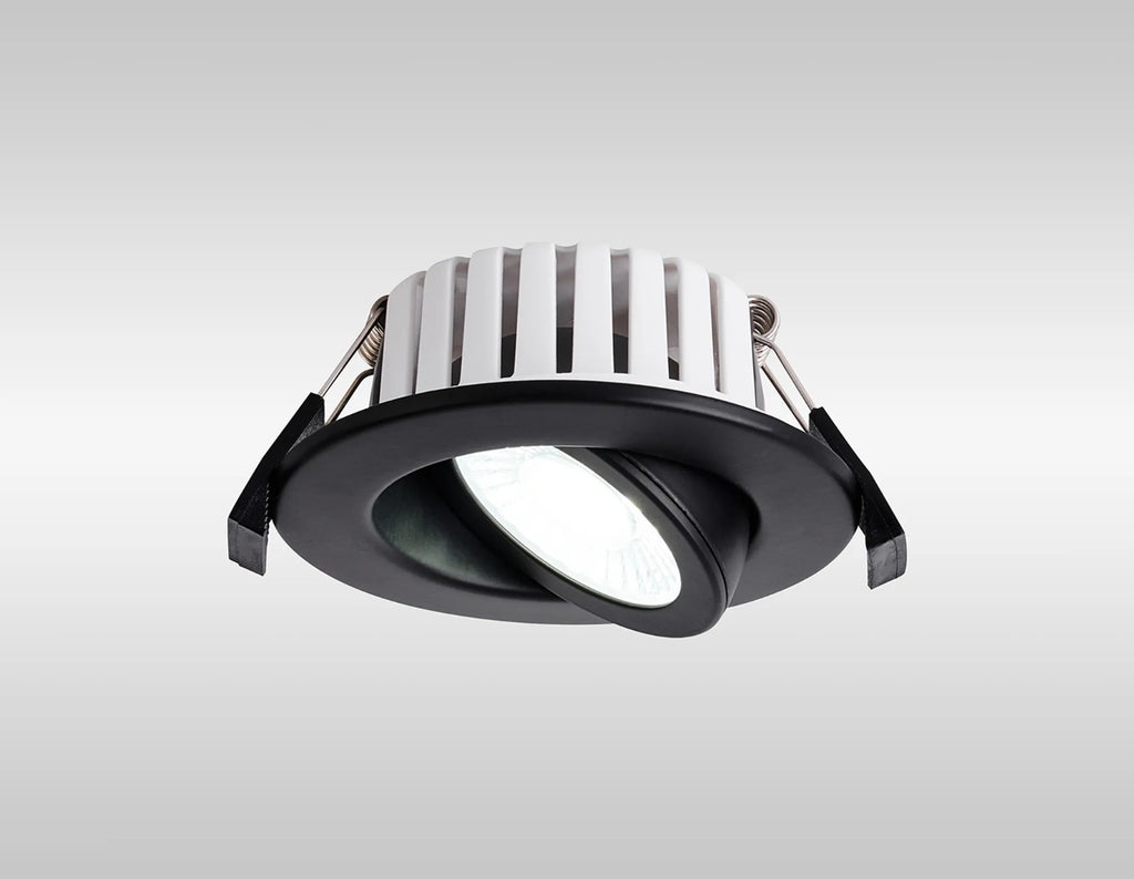 Oslo Dimmable Colour Changing Tilted LED Downlight In Black