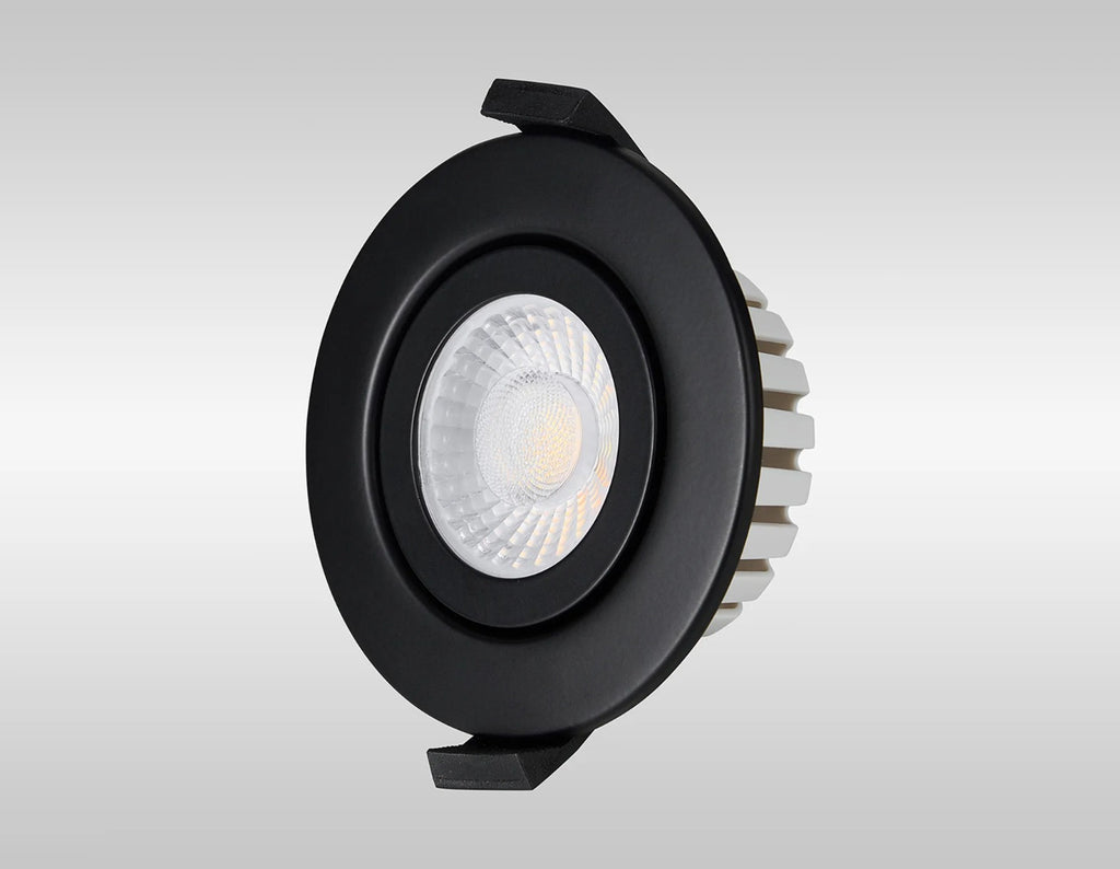 Oslo Dimmable Colour Changing Tilted LED Downlight In Black