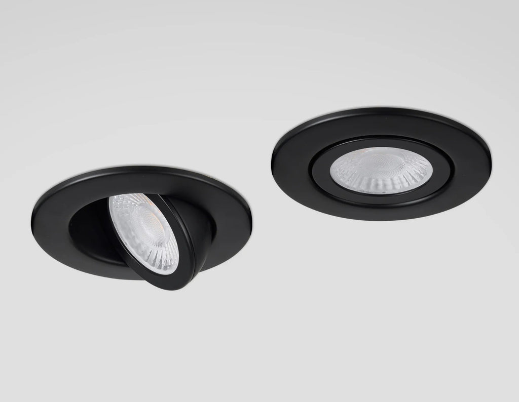 Oslo Dimmable Colour Changing Tilted LED Downlight In Black