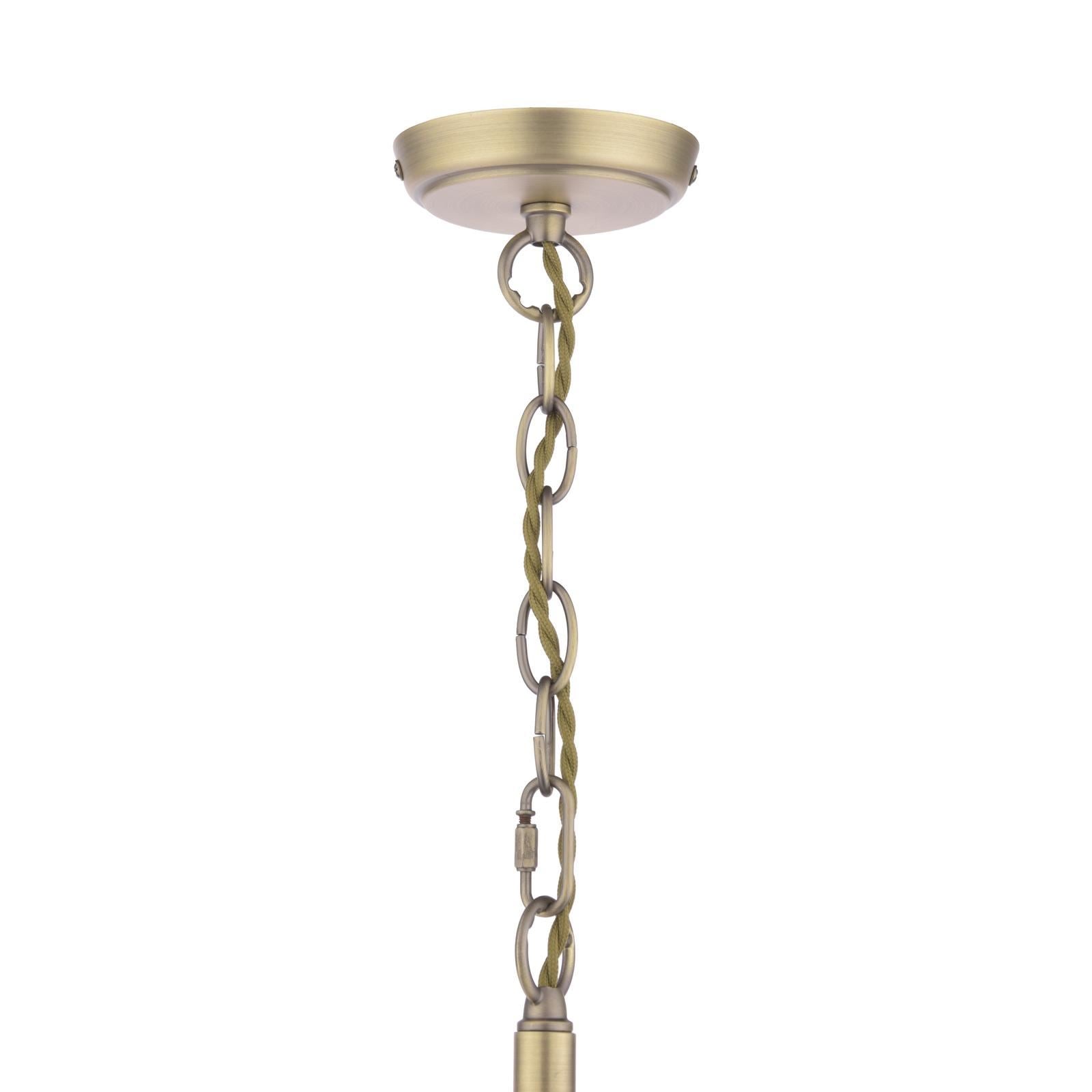 Laura Ashley Hilcote 5 Light Armed Pendant Matt Antique Brass and Glass LA3756650-Q