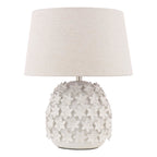 Laura Ashley Ingham Table Lamp White Ceramic and Brushed Silver With Shade LA3756679-Q