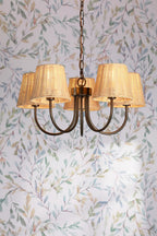 Laura Ashley Hasfield 5 Light Pendant Satin Bronze With Shade LA3756747-Q