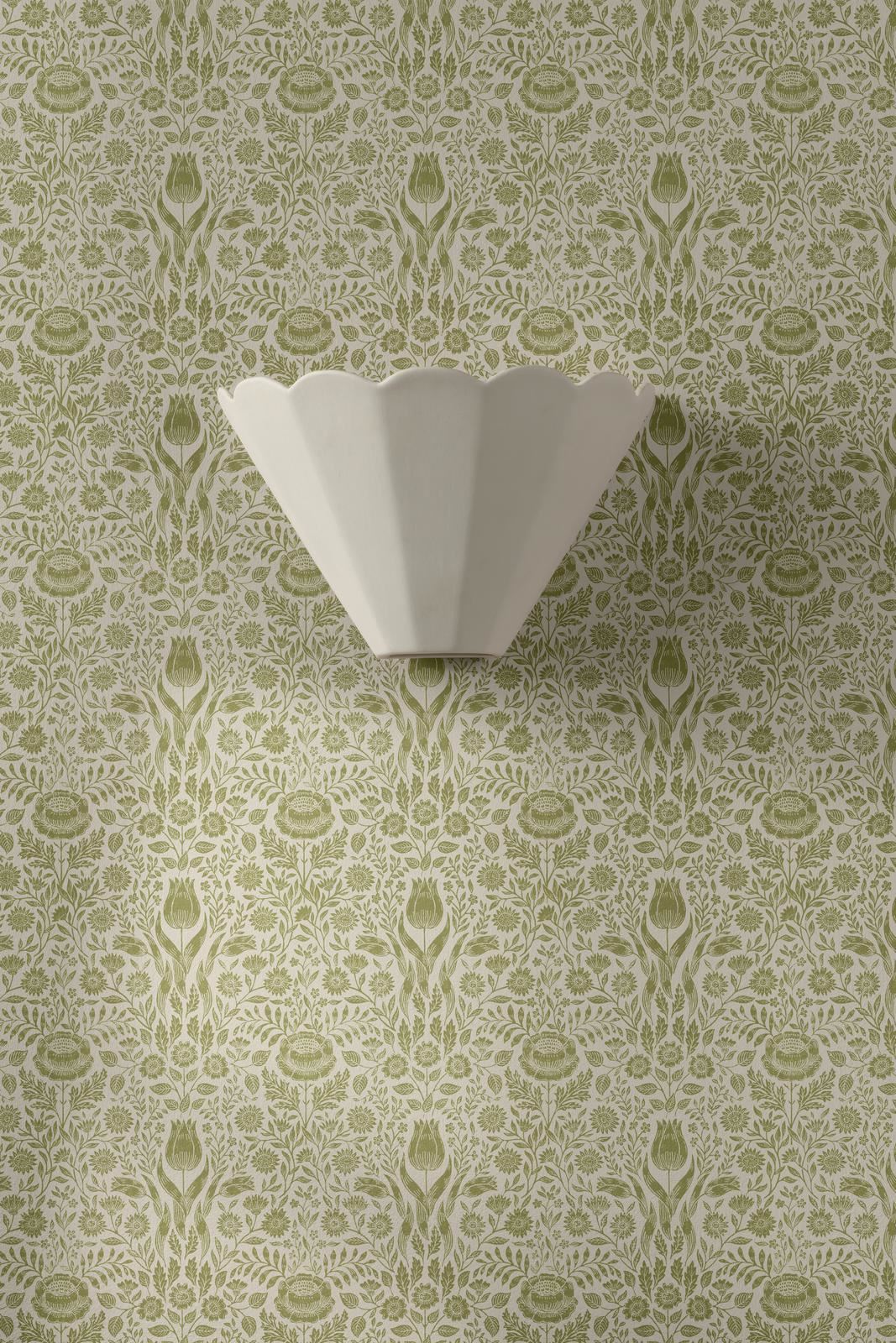 Laura Ashley Scallop Wall Washer White Ceramic LA3756707-Q