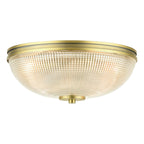 Laura Ashley Langdon 2 Light Bathroom Ceiling Light Matt Antique Brass and Textured Glass IP44 LA3756717-Q