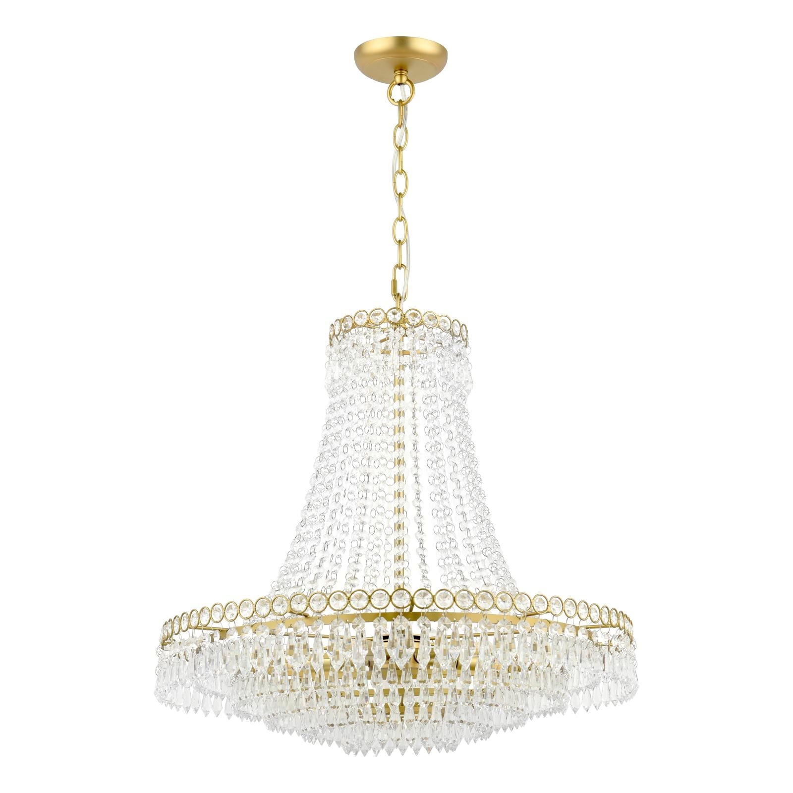 Enid 5 Light Grande Chandelier Glass and Matt Antique Brass LA3756711-Q