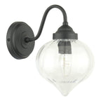 Laura Ashley Whitham Outdoor Wall Light Matt Black and Ribbed Glass IP44 LA3756721-Q