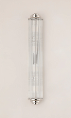 Pillar 4 Light Bathroom Wall Light In Polished Nickel And Clear Glass Rods IP44 G9