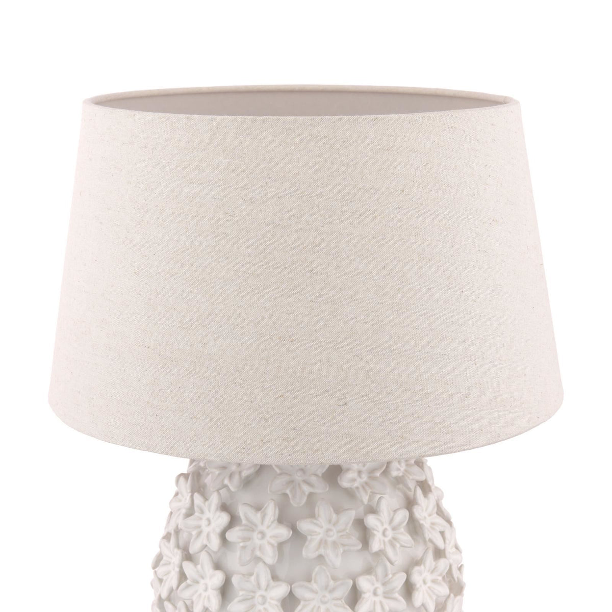 Laura Ashley Ingham Table Lamp White Ceramic and Brushed Silver With Shade LA3756679-Q
