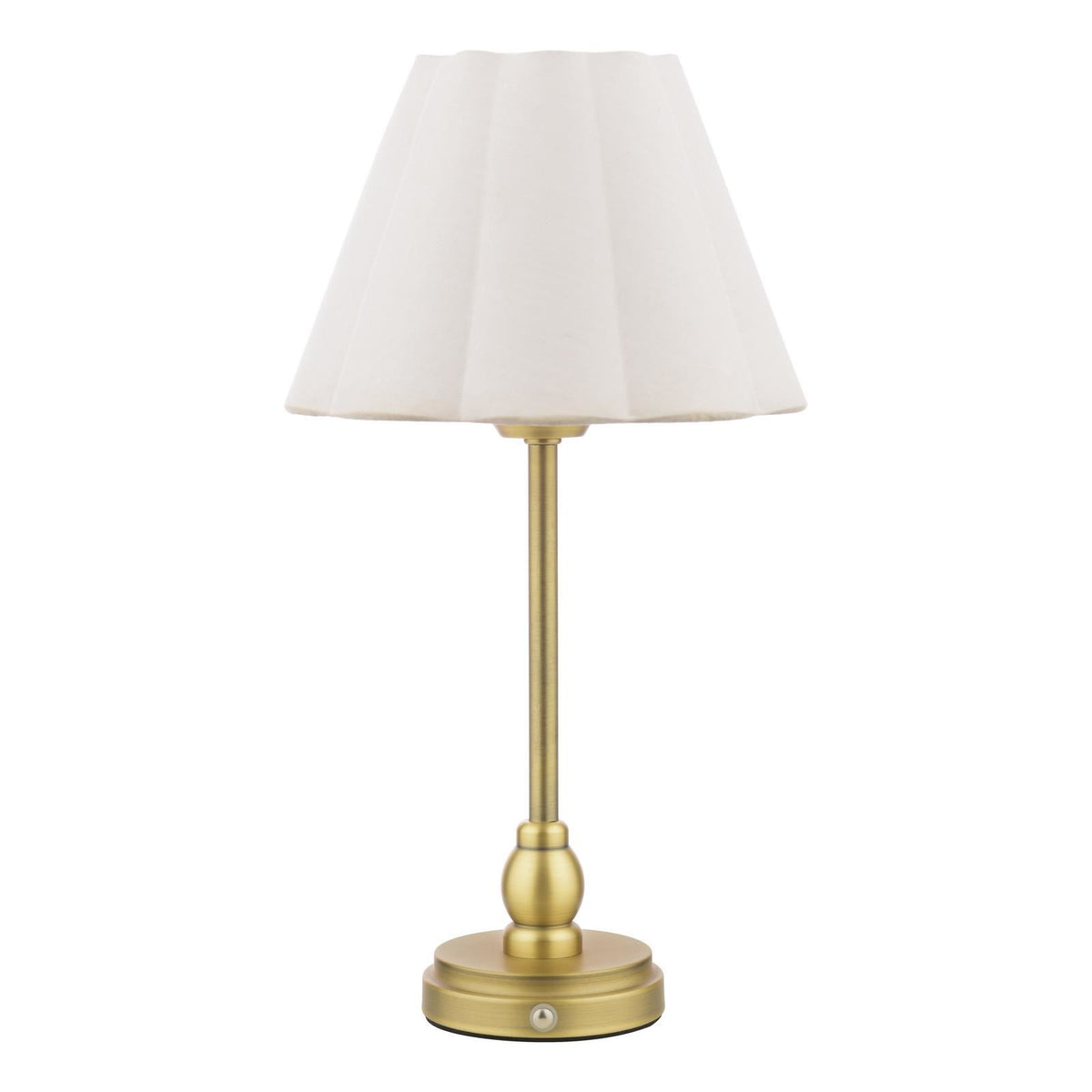 Laura Ashley Erin Rechargeable Table Lamp Matt Antique Brass With Shade LED LA3756704-Q