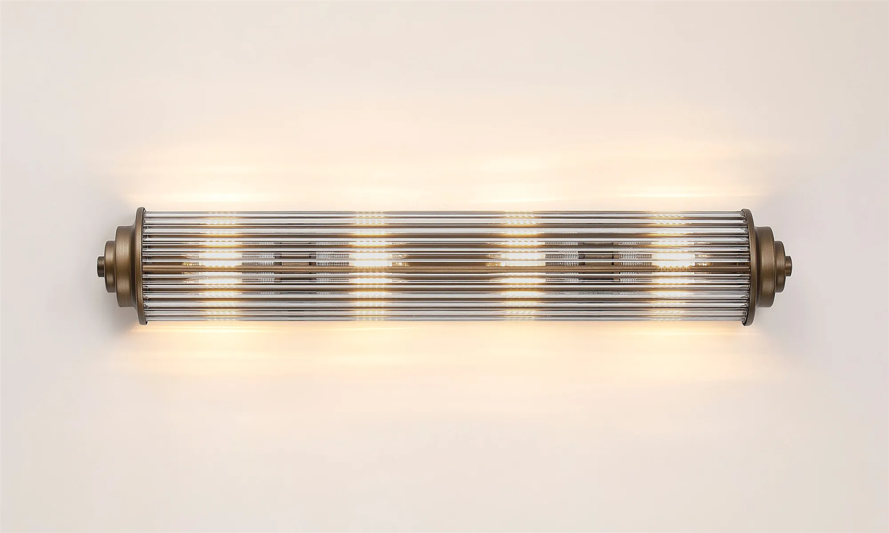 Pillar 4 Light Bathroom Wall Light In Bronze And Clear Glass Rods IP44 G9