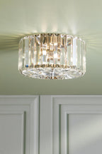 Laura Ashley Fernhurst Small 3 Light Flush Crystal and Antique Brass LA3756657-Q