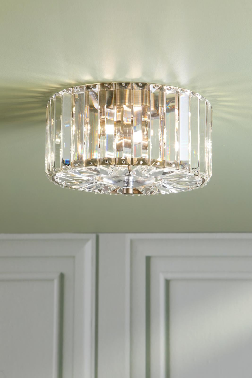 Laura Ashley Fernhurst Small 3 Light Flush Crystal and Antique Brass LA3756657-Q