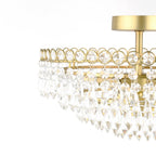 Enid 5 Light Semi-Flush Faceted Crystal and Matt Antique Brass Chandelier LA3756712-Q