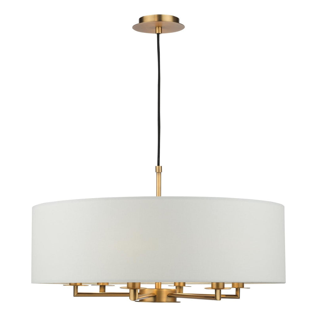 Tyler 6 Light Ceiling Pendant Antique Bronze and White With Shade TYL6463