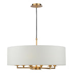 Tyler 6 Light Ceiling Pendant Antique Bronze and White With Shade TYL6463