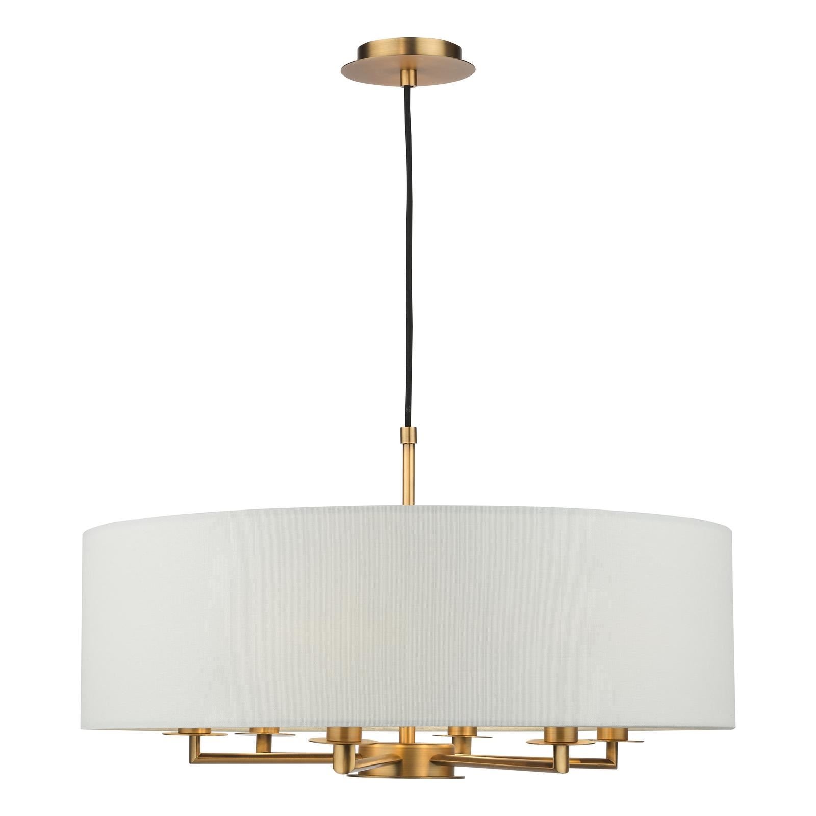 Tyler 6 Light Ceiling Pendant Antique Bronze and White With Shade TYL6463