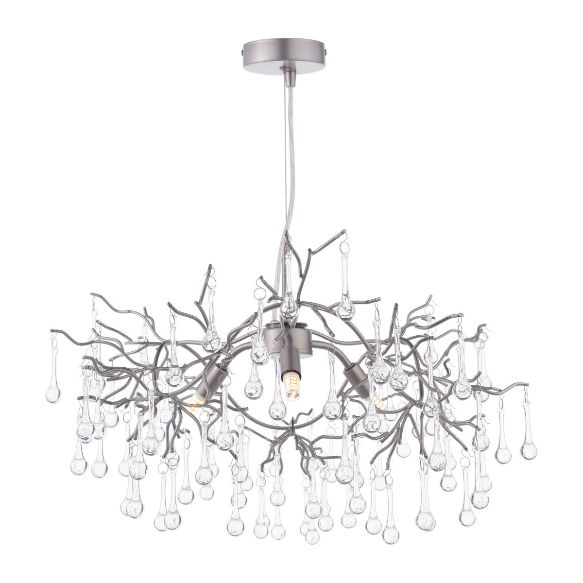 Willow 3Lt Pendant In Satin Pewter With Crystal LA3756469-Q
