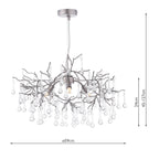 Willow 3Lt Pendant In Satin Pewter With Crystal LA3756469-Q