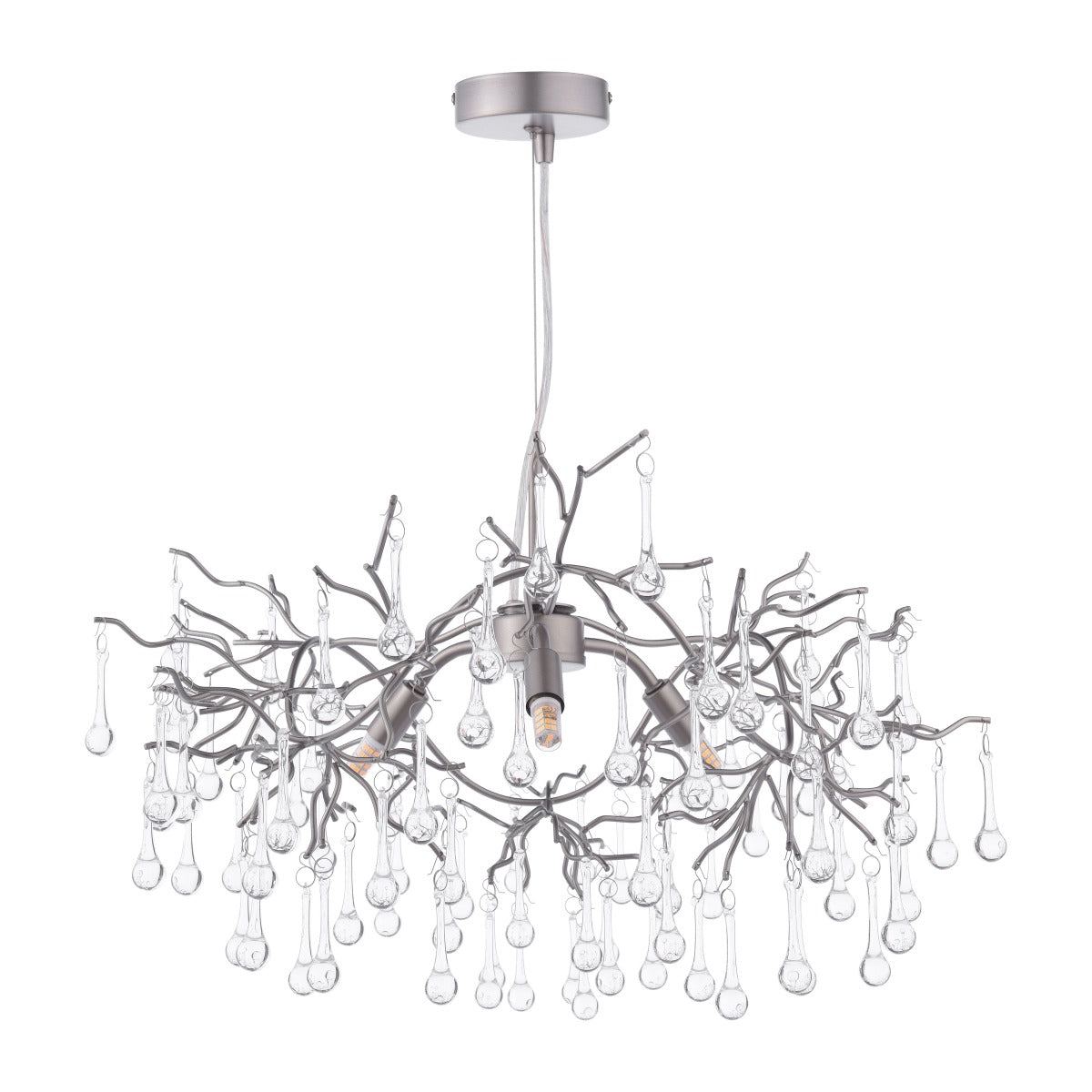 Willow 3Lt Pendant In Satin Pewter With Crystal LA3756469-Q