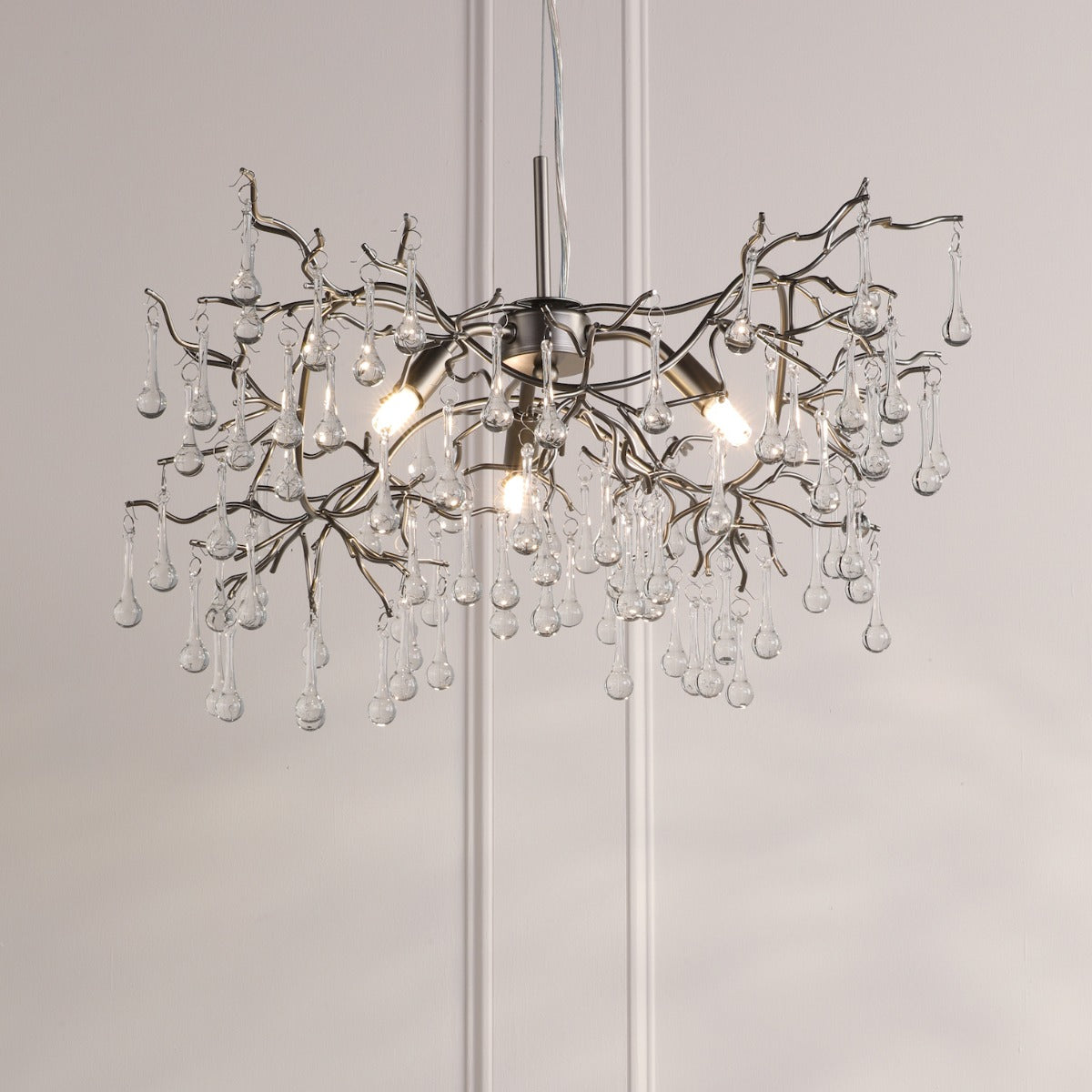 Willow 3Lt Pendant In Satin Pewter With Crystal LA3756469-Q