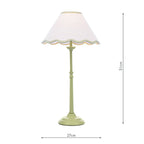 Cordwell Table Lamp In Matt Green With Scalloped Natural Linen Shade LA3756489-Q