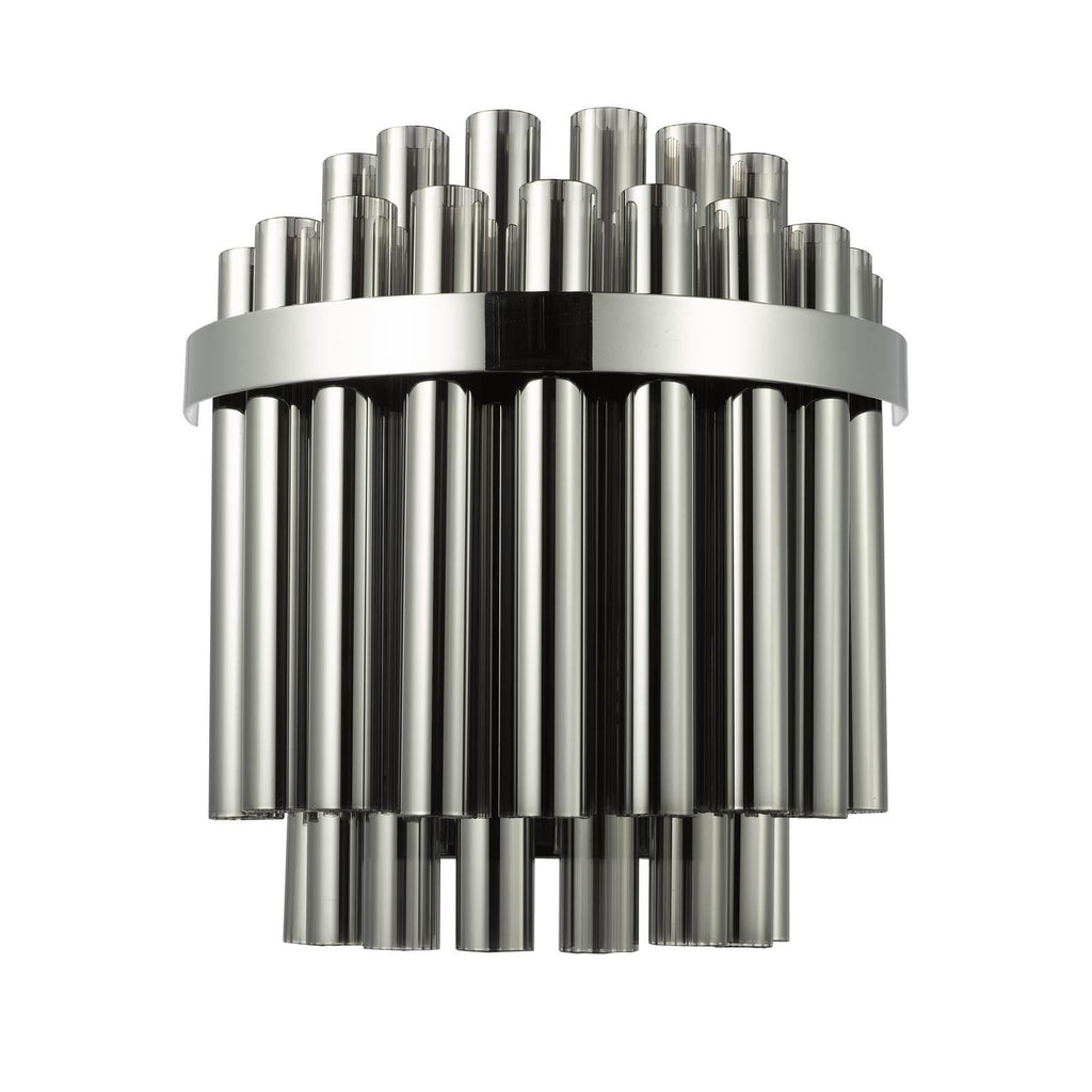 Imani 2 Light Wall Light Polished Chrome and Smoked Ribbed Glass IMA0950