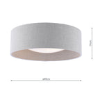 Bacall 2 Lt Flush Ceiling Light in Natural Linen Shade LA3756564-Q