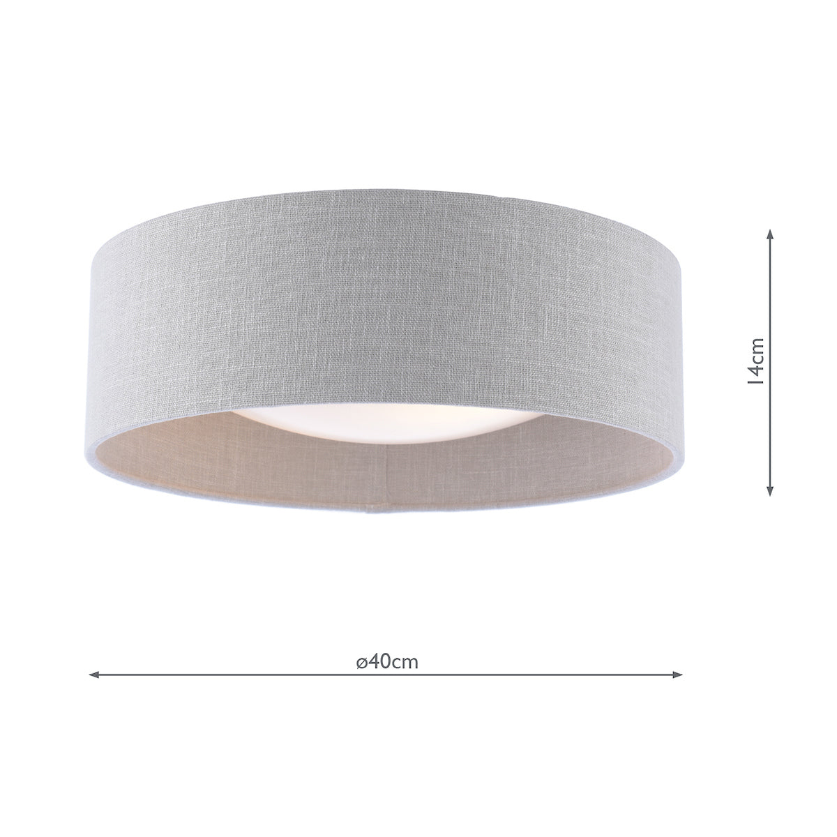 Bacall 2 Lt Flush Ceiling Light in Natural Linen Shade LA3756564-Q
