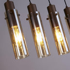 Sweden II 5Lt Ceiling Bar Pendant In Mocha Finish With Amber Glass 88921-5MO