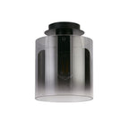 Sweden 1Lt Flush Ceiling Light In Matt Black Finish With Smoked Glass 88911-1BK